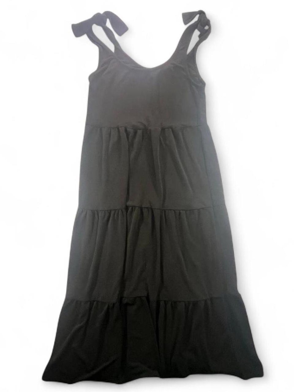 Green Envelope Los Angeles Black Maxi Dress Adjustable Tie Straps Size S